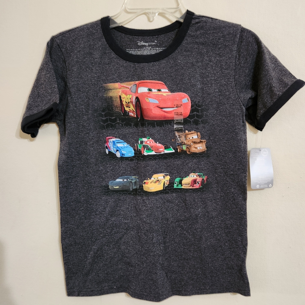 Disney Black Tee with Lightning McQueen and Friends